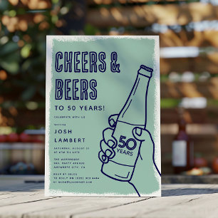 Ländliche urbane Doodle Cheers & Beers Erwachsenen Einladung