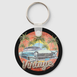 Ländliche Vintage-Autosommerferien Schlüsselanhänger
