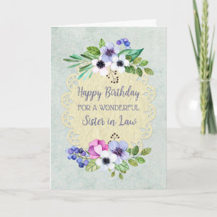 Ländliche Vintage-Blumen Schwägerin Geburtstag Karte