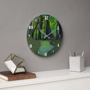 Ländliche Vintage-Holzkorn-Wanduhr im Landhausstil Große Wanduhr