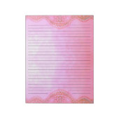 Ländliche Vintage-Rosa abgenutzte linierte Schreib Notizblock (Rotiert)