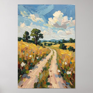 Ländliche Vintage-Straßen-Idylle Poster