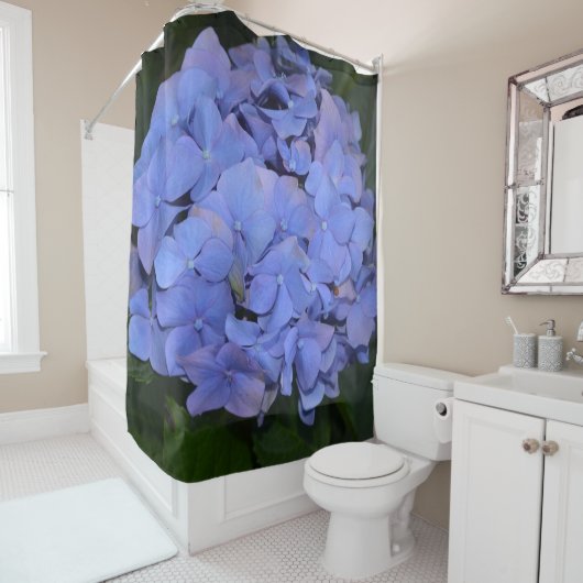 Ländliche Violette Hydrangea macrophylla Duschvorhang (Beispiel)