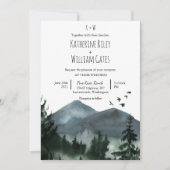 Ländliche Wald Berg Hochzeitseinladung Einladung (Vorderseite)