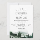 Ländliche Wald Berg Hochzeitseinladung Einladung (Vorderseite)