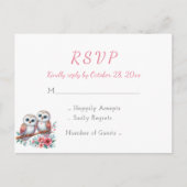 Ländliche Wald-Boho-Eule Hochzeit-RSVP Postkarte (Vorderseite)