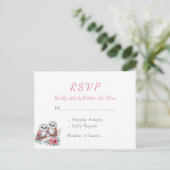 Ländliche Wald-Boho-Eule Hochzeit-RSVP Postkarte (Stehend Vorderseite)