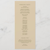 Ländliche Wald-Hochzeit Eleganz Programm (Rückseite)