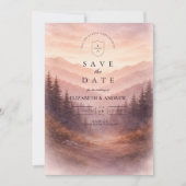 Ländliche Wald- und Berghochzeit Save The Date (Vorderseite)