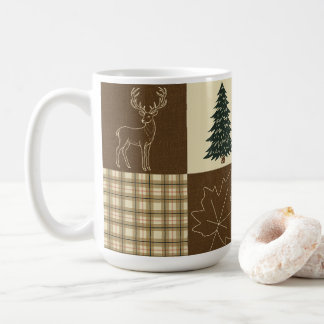Ländliche Waldhirsche Vintage Cabincore Wald Kaffeetasse