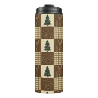 Ländliche Waldhirsche Vintage Cabincore Wald Thermosbecher