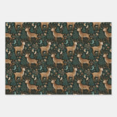Ländliche Waldhirsche & Weihnachtskiefernbaum Geschenkpapier Set (Vorderseite 3)