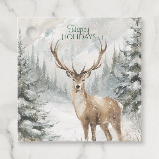 Ländliche Waldhirschferien Geschenkanhänger (Vorderseite)