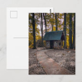 Ländliche Waldhütte mit Steinweg Postkarte (Vorne/Hinten)