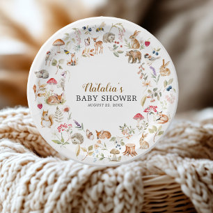 Ländliche Waldtiere Woodland-Baby-Party Pappteller