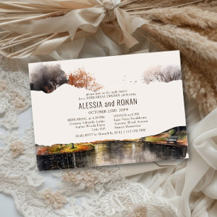 Ländliche Wasserfarb-Hochzeitsprobe-Dinnerparty am Einladung
