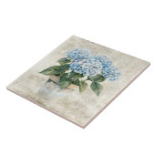 Ländliche Wasserfarbe Blaue Hortensie  Fliese (Seite)