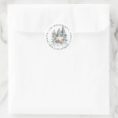 Ländliche Wasserfarbe Schnee-Eule Urlaub Runder Aufkleber (Tasche)