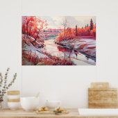 Ländliche Wasserfarbenmalerei Poster (Küche)