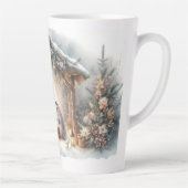 Ländliche Weihmachtskrippe mit Winterblumen Milchtasse (Rechts)