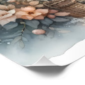 Ländliche Weihmachtskrippe mit Winterblumen Poster (Ecke)
