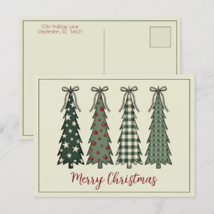 Ländliche Weihnachtsbäume Personalisierter Urlaub Postkarte
