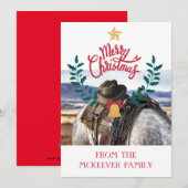 Ländliche Weihnachtskarte für die Ranch-Familie (Vorne/Hinten)