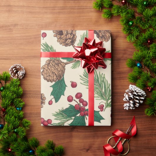 Ländliche Weihnachtskiefer Geschenkpapier (Feiertagsgeschenk)