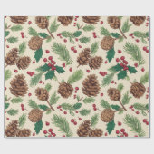 Ländliche Weihnachtskiefer Geschenkpapier (Flach)