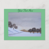 Ländliche Weihnachtslandschaft Feiertagspostkarte (Vorderseite)