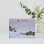 Ländliche Weihnachtslandschaft Feiertagspostkarte (Stehend Vorderseite)