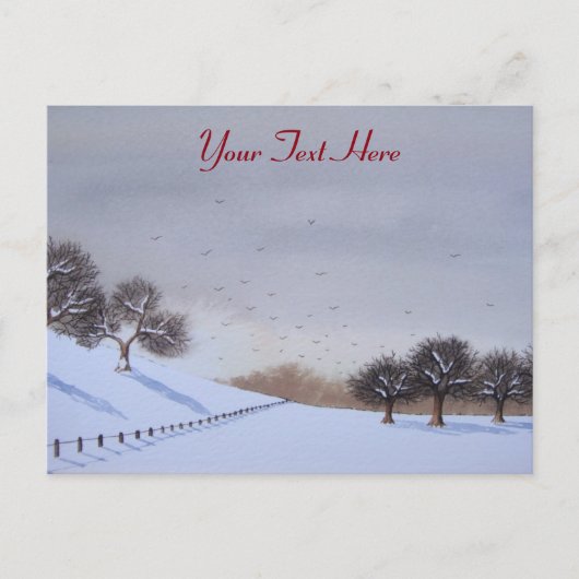 Ländliche Weihnachtslandschaft Feiertagspostkarte (Vorderseite)