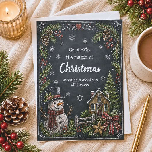 Ländliche Weihnachtsmann-Weihnachtskarte Einladung
