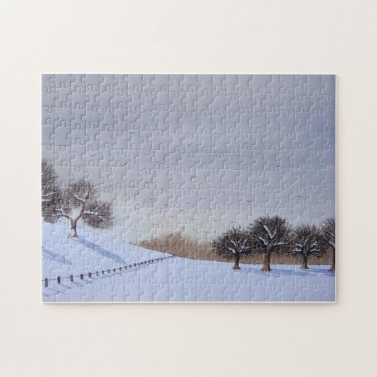 Ländliche Weihnachtsszene Schneeballlandschaft Kun Puzzle (Horizontal)