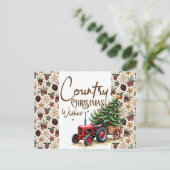 Ländliche Weihnachtswünsche  Postkarte (Stehend Vorderseite)