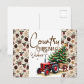 Ländliche Weihnachtswünsche  Postkarte (Vorne/Hinten)