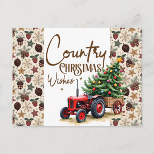 Ländliche Weihnachtswünsche  Postkarte
