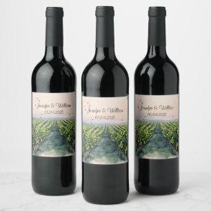 Ländliche Weinberg-Destination Italien Hochzeit Weinetikett