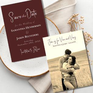 Ländliche Weinberg-Hochzeit "Save the Date"