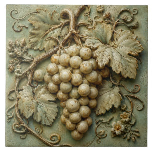 Ländliche Weinguts-Trauben Botanisches Faux-Relief Fliese