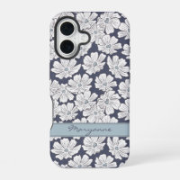 Ländliche weiße Blumen Skizze Blauschattierung Ben