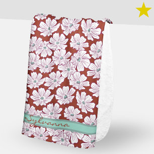 Ländliche weiße Blumen Skizze Rot Türkis Benutzern Sherpadecke
