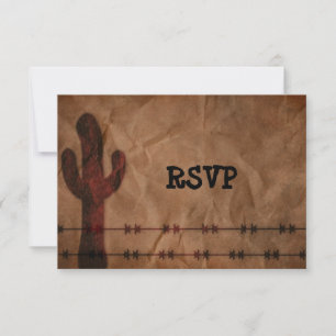 Ländliche Western-Hochzeitsempfangs-RSVP Einladung