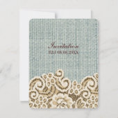 ländliche westliche Hochzeit in beige mit Spitze u Einladung (Vorderseite)
