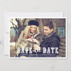 LANDLICHE WESTLICHE SCHRIFT SAVE THE DATE ANKÜNDIG EINLADUNG