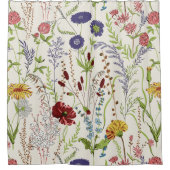 Ländliche Wiesen-Wildblumen-Botanik Duschvorhang (Vorderseite)