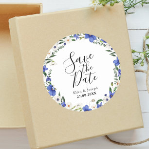Ländliche Wildblumen Bunte Hochzeit Save-the-Date- Runder Aufkleber
