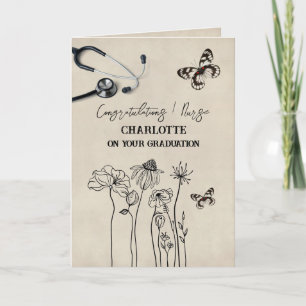 Ländliche Wildblumen gratulieren Krankenschwester  Karte
