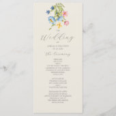Ländliche Wildblumen-Hochzeit Programm (Vorderseite)
