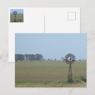 Ländliche Windmühlen-Postkarte Postkarte